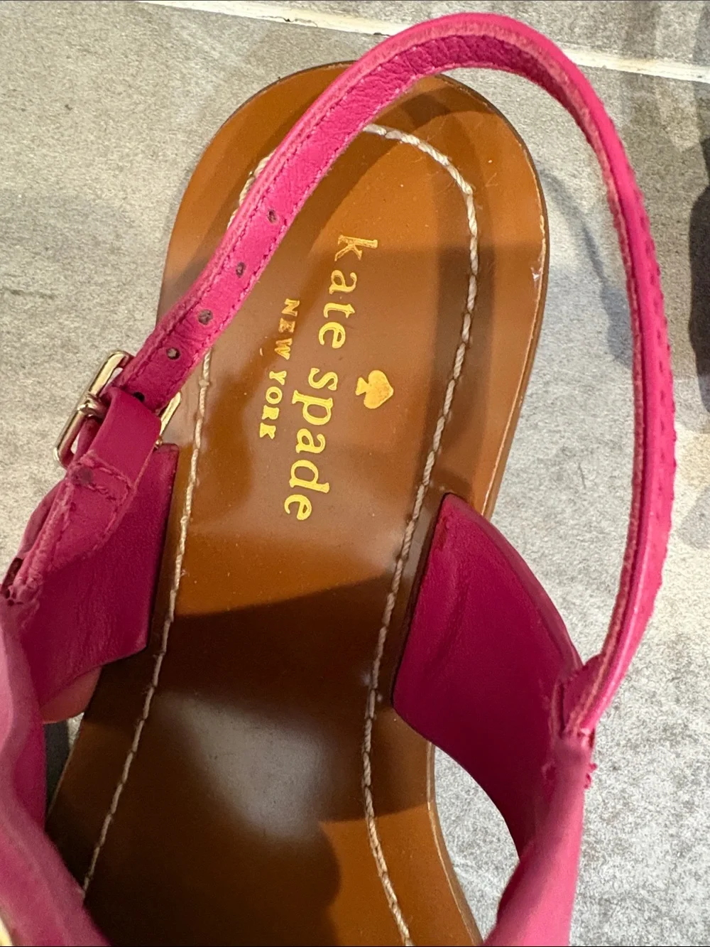 kate spade Hot Pink Leather Knot Thong Sandals